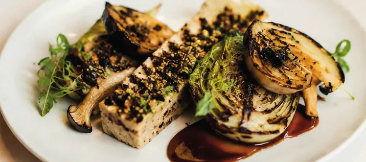 Fine dining plate of grilled vegetables
